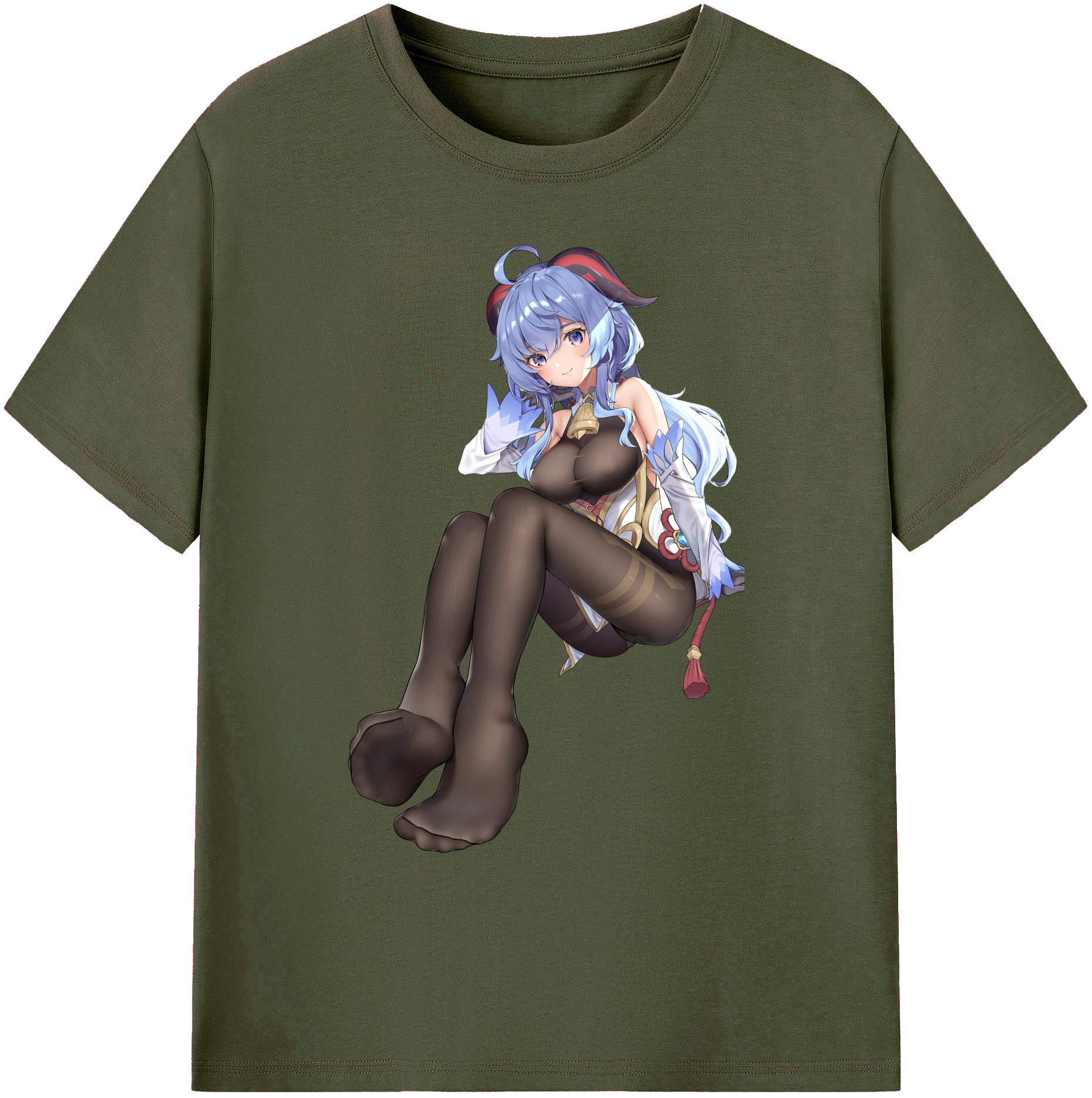 げんし神 甘雨 かんう genshin Ganyu 綿100％ メンズ半袖Tシャツ｜肌触りやわらか＆通気性